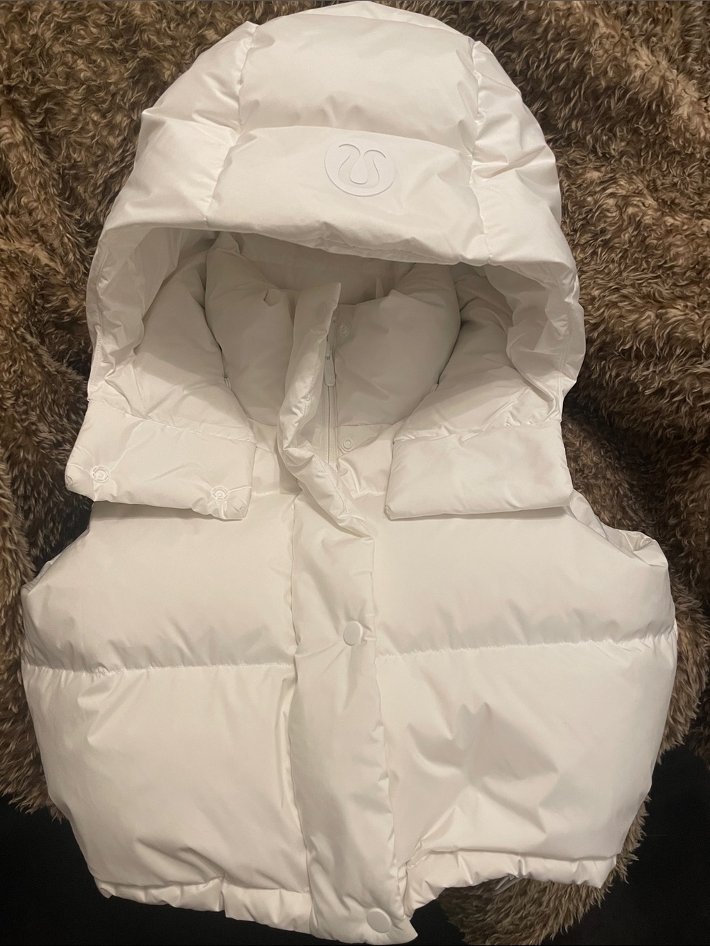 lululemon athletica Wunder White Hooded Cropped Puffer Vest